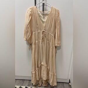 Flowy Blush Cream High Low Dress